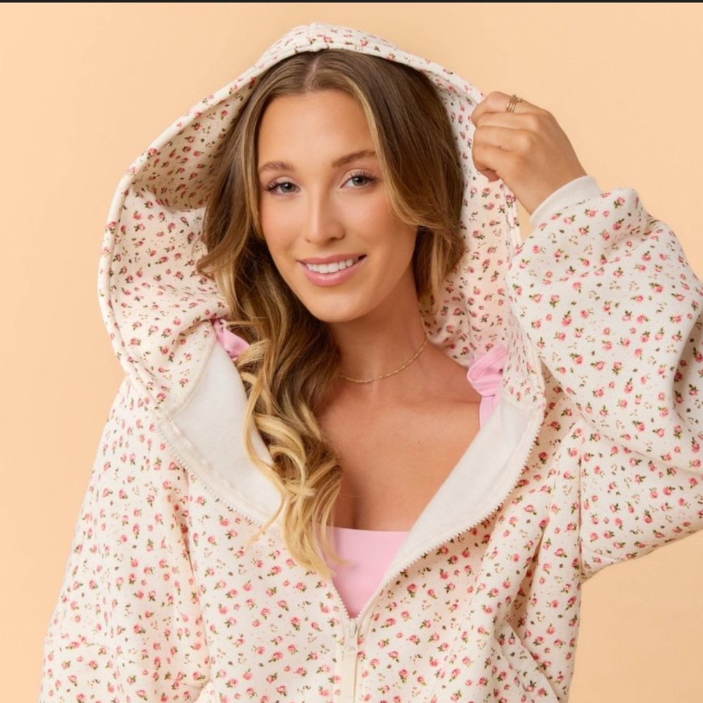 Blogilates Marshmallow Floral Hoodie